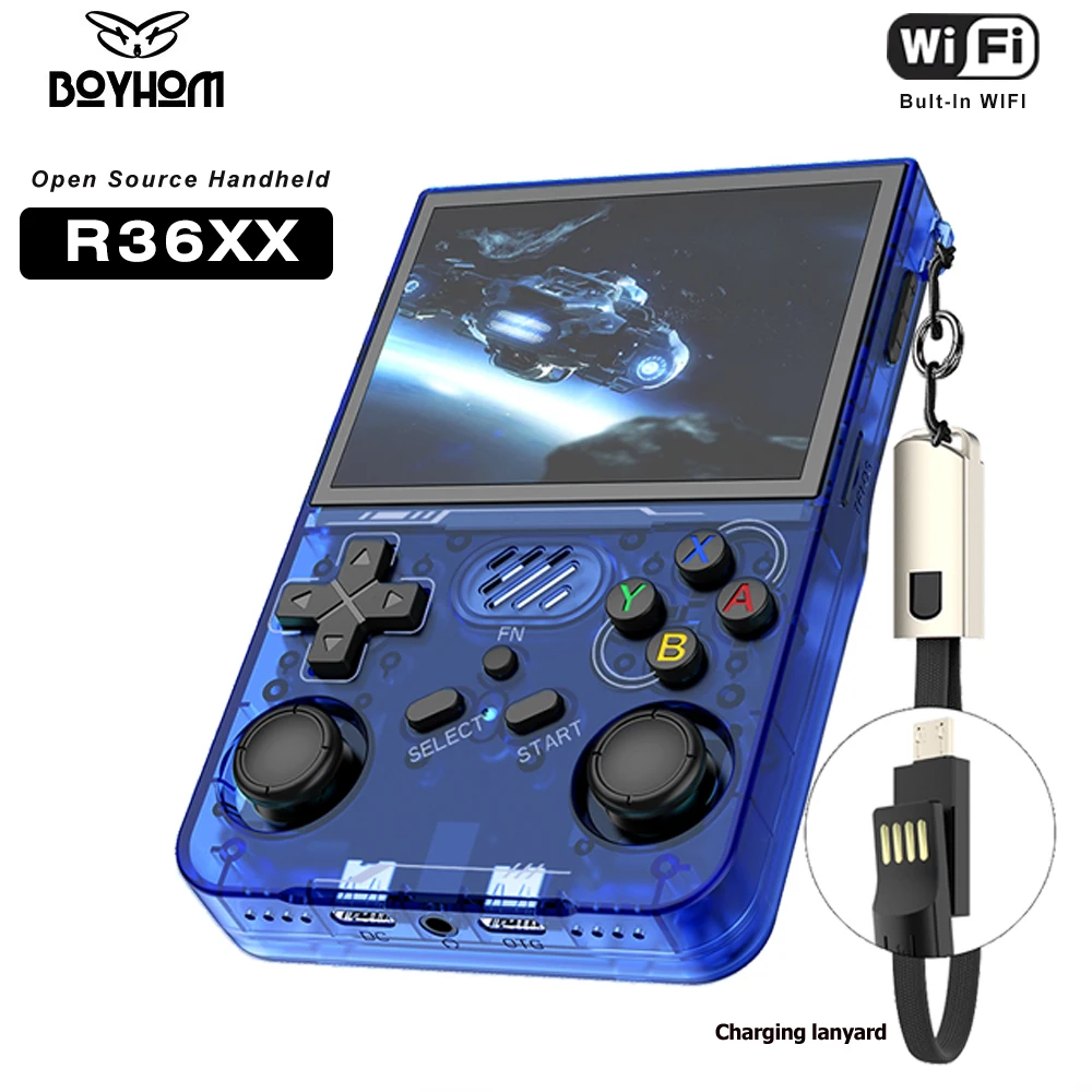 BOYHOM R36XX Retro Handheld Gaming Console - 3.5" IPS Screen, Linux System, 15000+ Games, WiFi Support