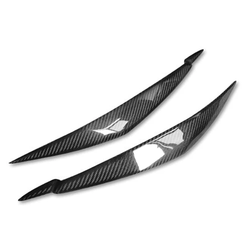 

Car Real Carbon Fiber Front Head Light Eyebrows Trim Cover Headlight Eyelid Accessories For-BMW E71 X6 X6M