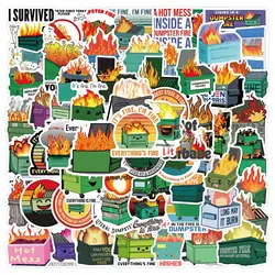 Dumpster Fire Sticker Pack - Assorted Designs for Luggage, Skateboards, Laptops, and More (30pcs)