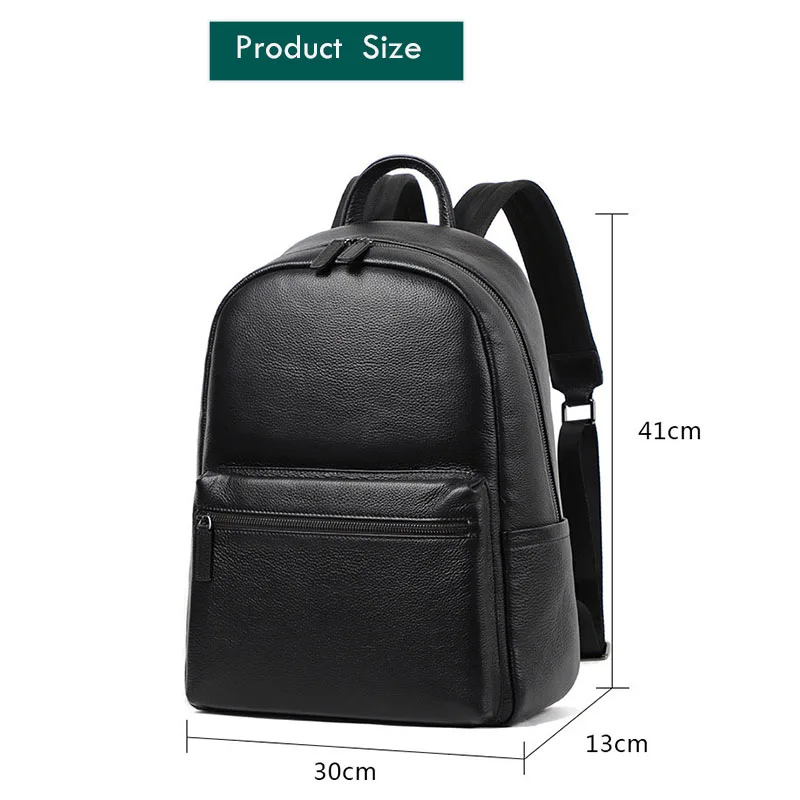 YIFANGZHE  Genuine Cowhide Leather Backpack for Men Multifunctional 15.6 inch Laptop Executive Business Travel College Bag