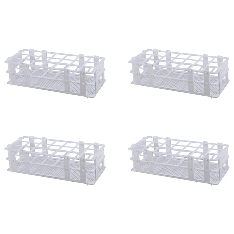 

New 4X Plastic Test Tube Rack For 30Mm Tube, 21 Well, White,Detachable (21 Hole)