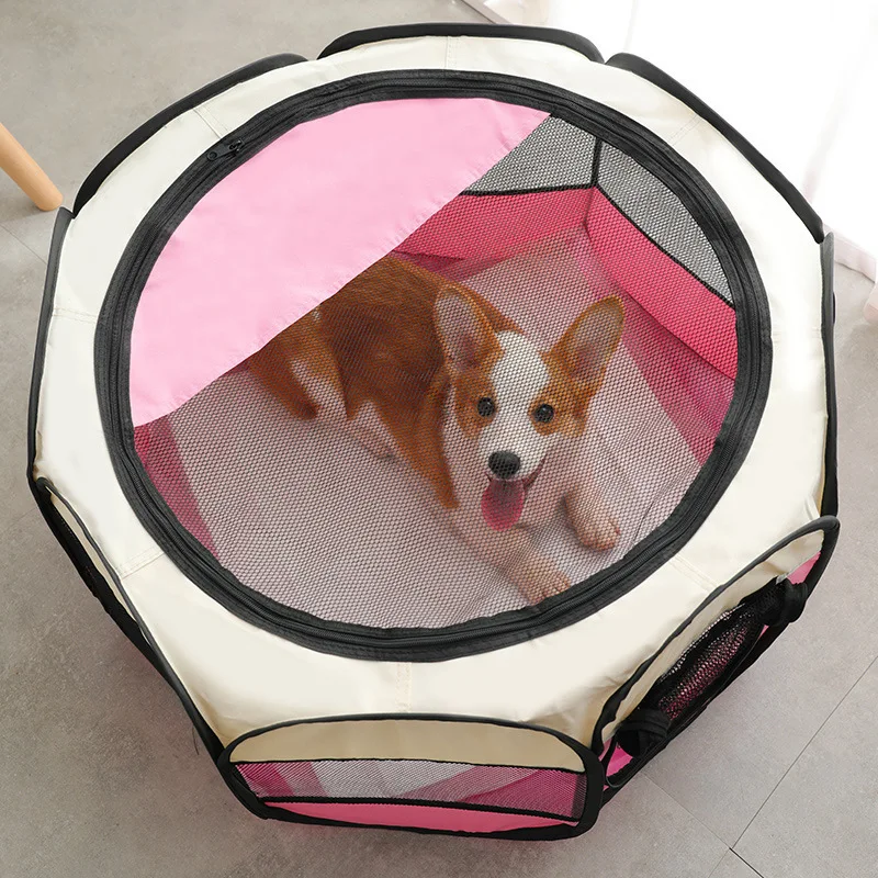 Portable Folding Pet Tent Dog House Octagonal Cage For Cat Tent