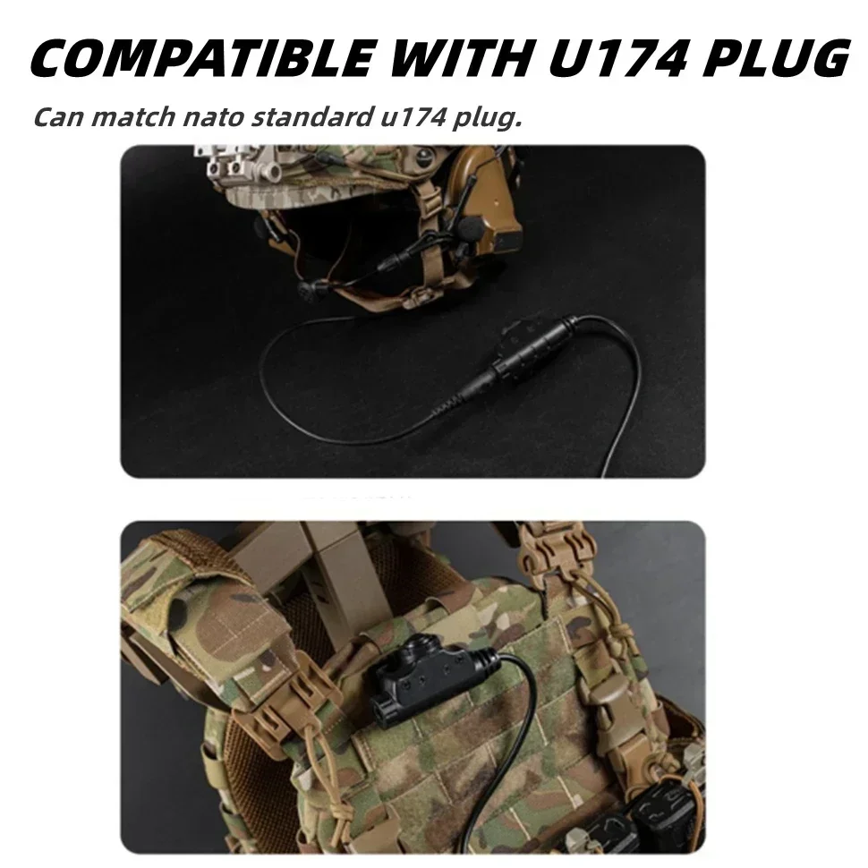 U94 V2 Model PTT Cable Plug  Hunting Headset Adapter PTT for Walkie Talkie Motorola Kenwood BAOFENG Radio 5