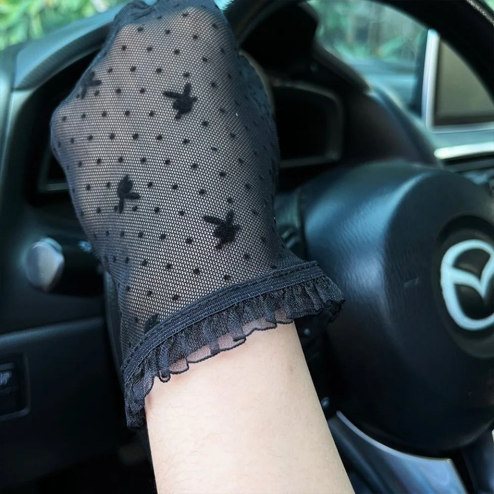 

Anti-uv Lace Gloves Hot Sale Touch Screen Breathable Armguard Half Finger Loose Bridal Wedding Gloves Summer