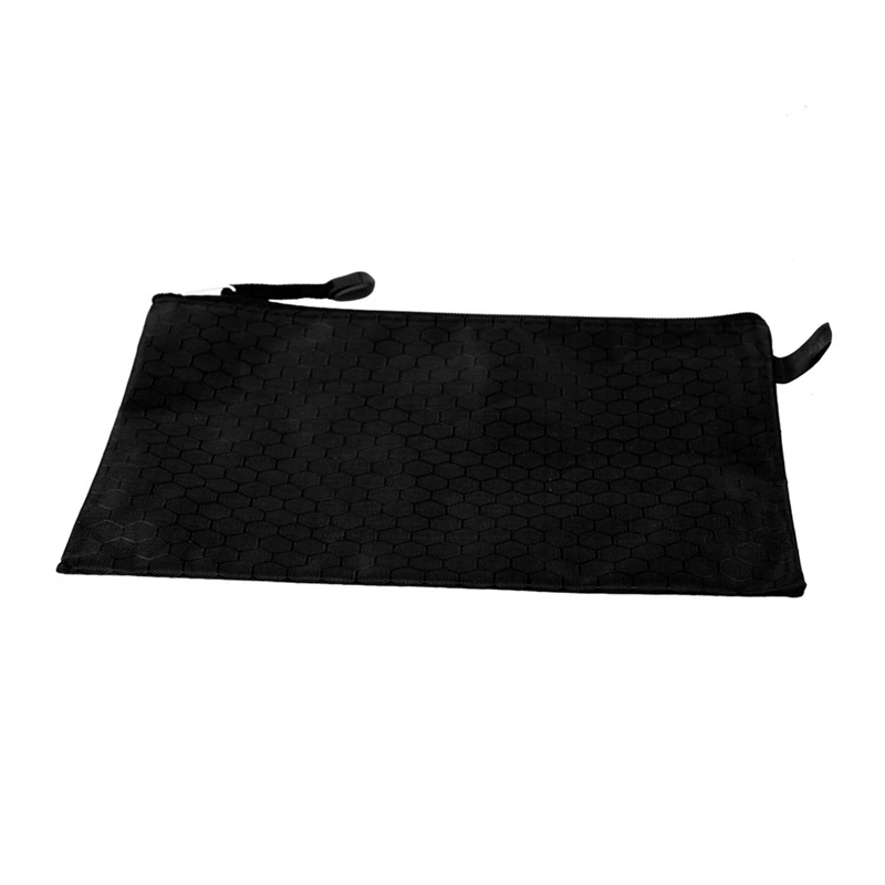 

2X Black Nylon Sexangle Printed A5 Paper Document Files Organizer Bag