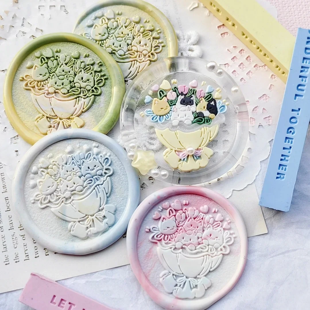 Bronze Head Fire Seal Stamp Animal Carving Eming Rabbit   Lamb Unique ape Enaving Cute Stationery Busin