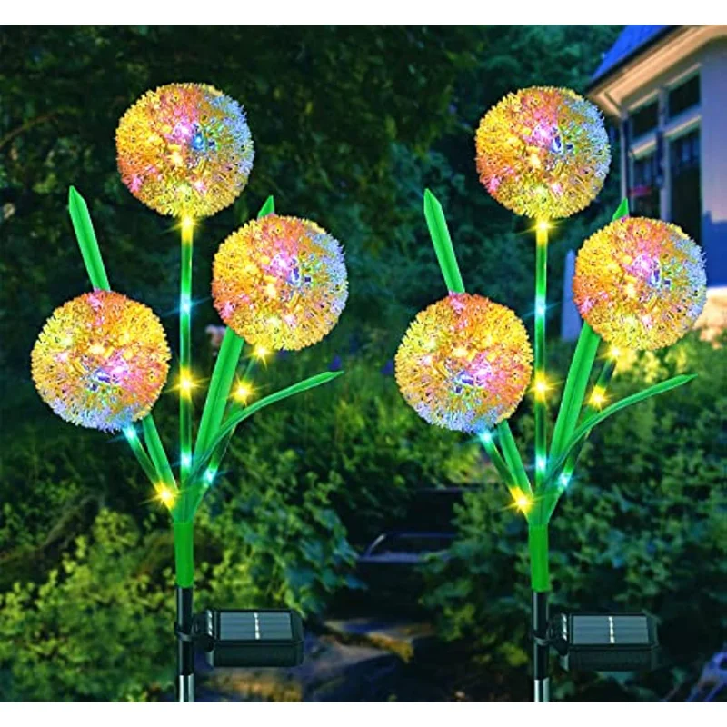 

Solar outdoor dandelion garden lamp art waterproof solar decoration (green)