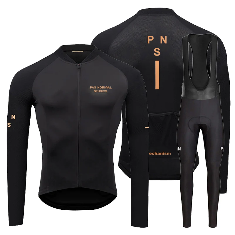Cycling Suit Cycling Jersey Set Men Long Sleeves Bike Suit 19D Gel Pad Pants