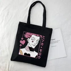 Japanese Hunter X Hunter Kurapika Canvas Bag Cartoon Print Letter Winter Large Capacity Fashion Punk Fun Vintage Shoulder Bags