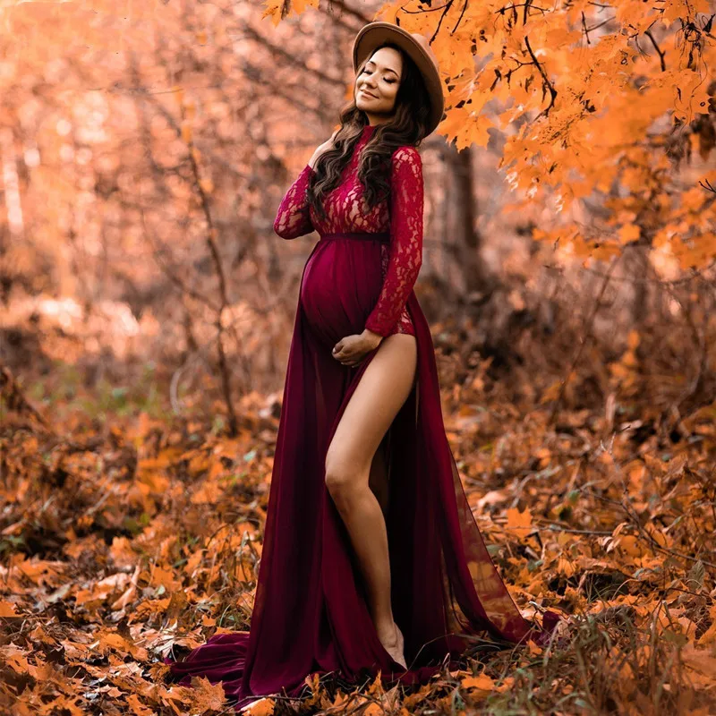 Chiffon Long Skirt Maternity Dresses 