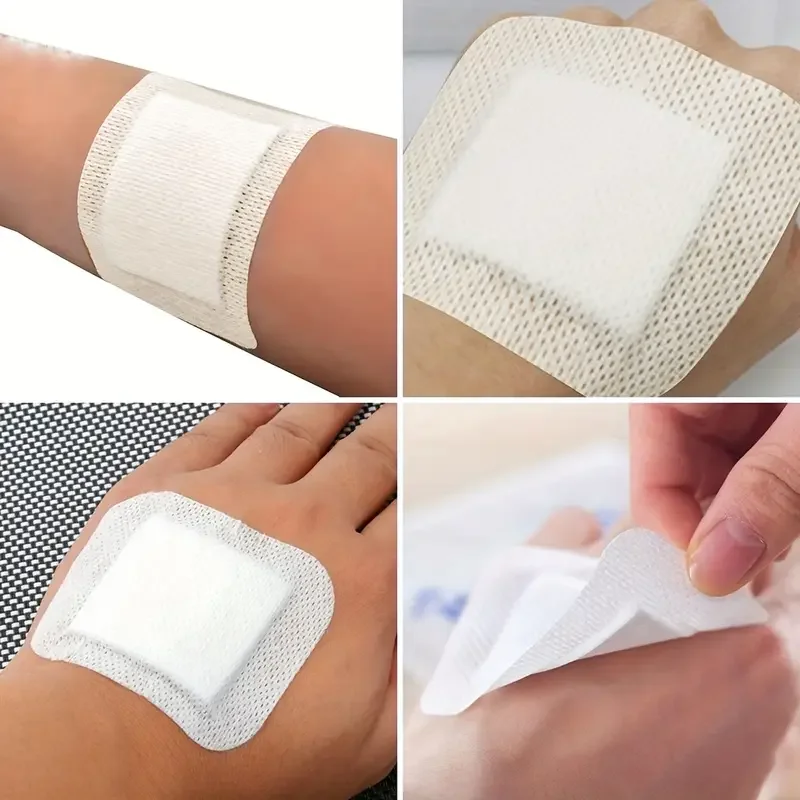 100PCS Wound Dressings Breathable Edge Gauze Pads Latex Free Bandages Self-adhesive Wound Dressings