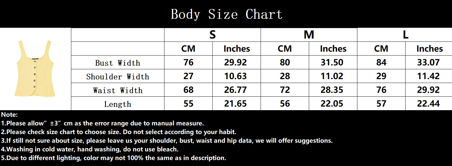 KONDALA Vintage Casual Chic Gelb Frauen Cami Tops Solide Einreiher Ärmellose Weste Mode 2025, Frühling Sommer Urlaub Tops – Detail 1