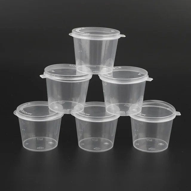 Disposable Plastic Sauce Cups with Lids 3