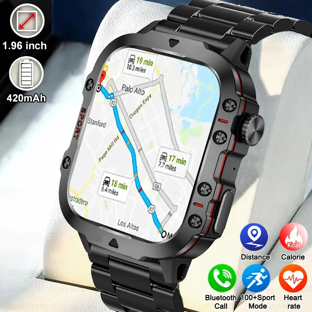 2024 New Rugged Military GPS Smart Watch Men