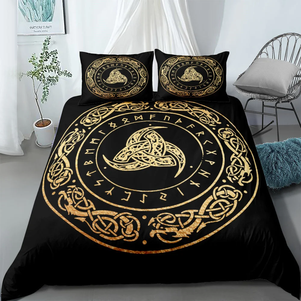 

Viking Celtic Duvet Cover Scandinavian Culture Bedding Set Ancient Mythology Religion Theme Comforter Cover Bedroom Decoration