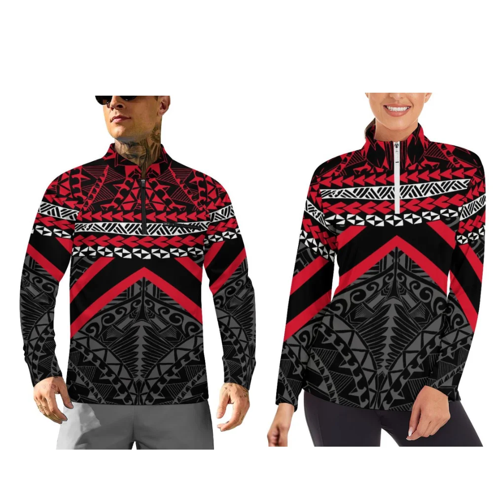 스포츠 커플을 위한 폴리네시아 긴팔 운동복은 가볍고 편안하며 맞춤 제작이 가능한 긴팔 운동복입니다.