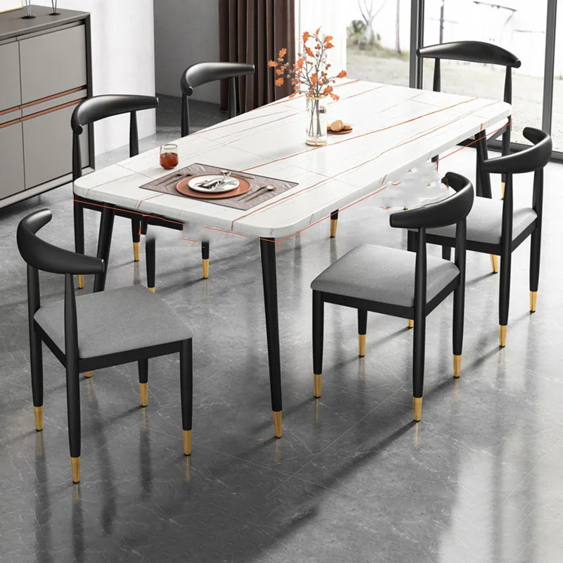 

Nordic Luxury Dining Table Legs Metal Black Living Room Square Coffee Table Modern Waterproof Mesa Comedor Kitchen Furniture