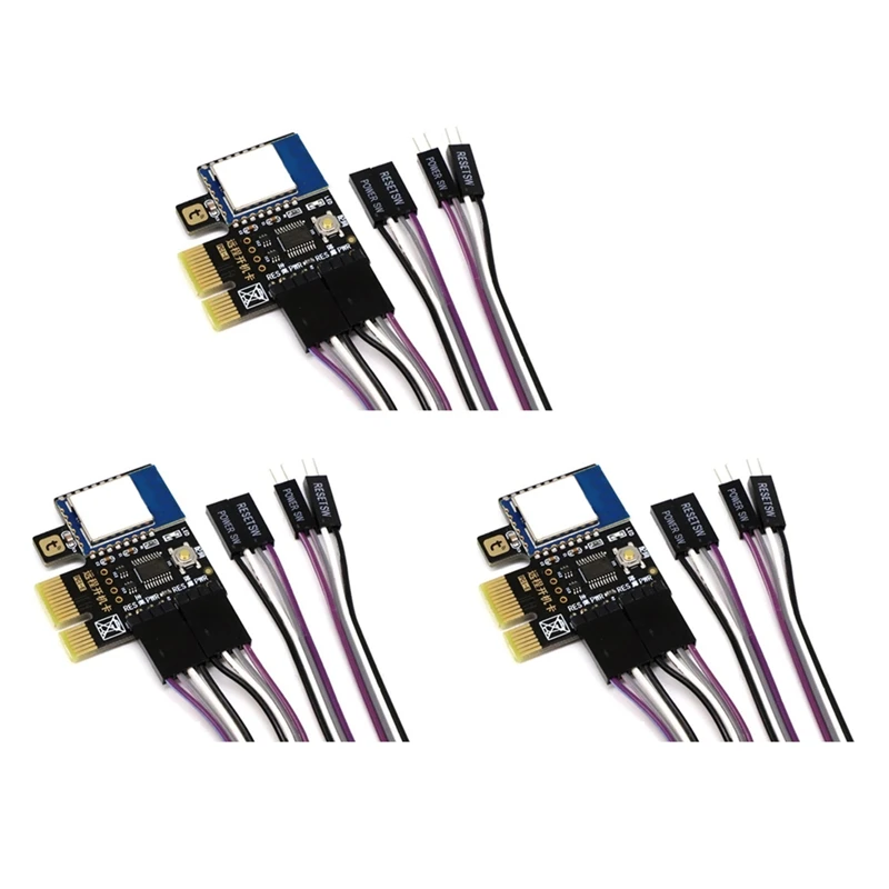

3 переключателя переключения питания компьютера Wi-Fi Tuya, Pcie-карта для настольного компьютера, дистанционное управление через приложение, Поддержка Google, мини-карты