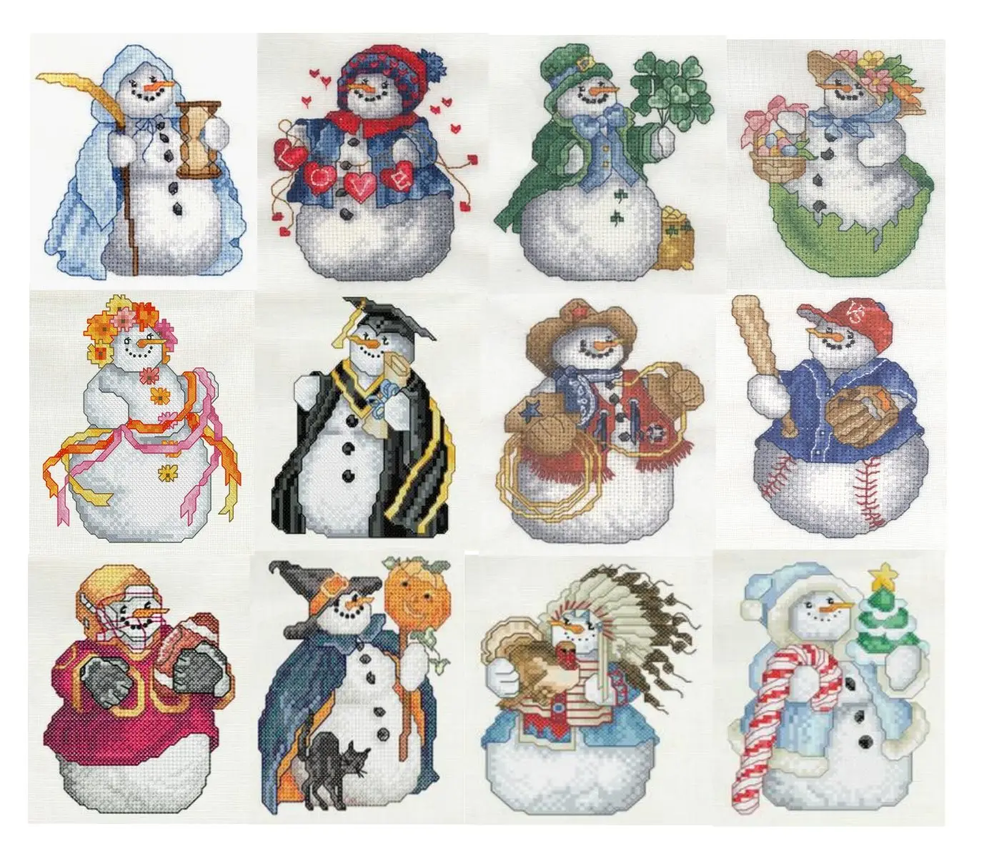 Snow Man 2 Kühlschrank Magnet Kreuz stich DMC Set, Kreatives Geschenk, Handgemachtes Metall Lesezeichen, Märchen, Prinzessin Serie