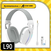 MAMBASNAKE x ATTACK SHARK L90 RGB Wireless Gaming Headset, Triple Modes, Foldable Headphone with Detachable Mic