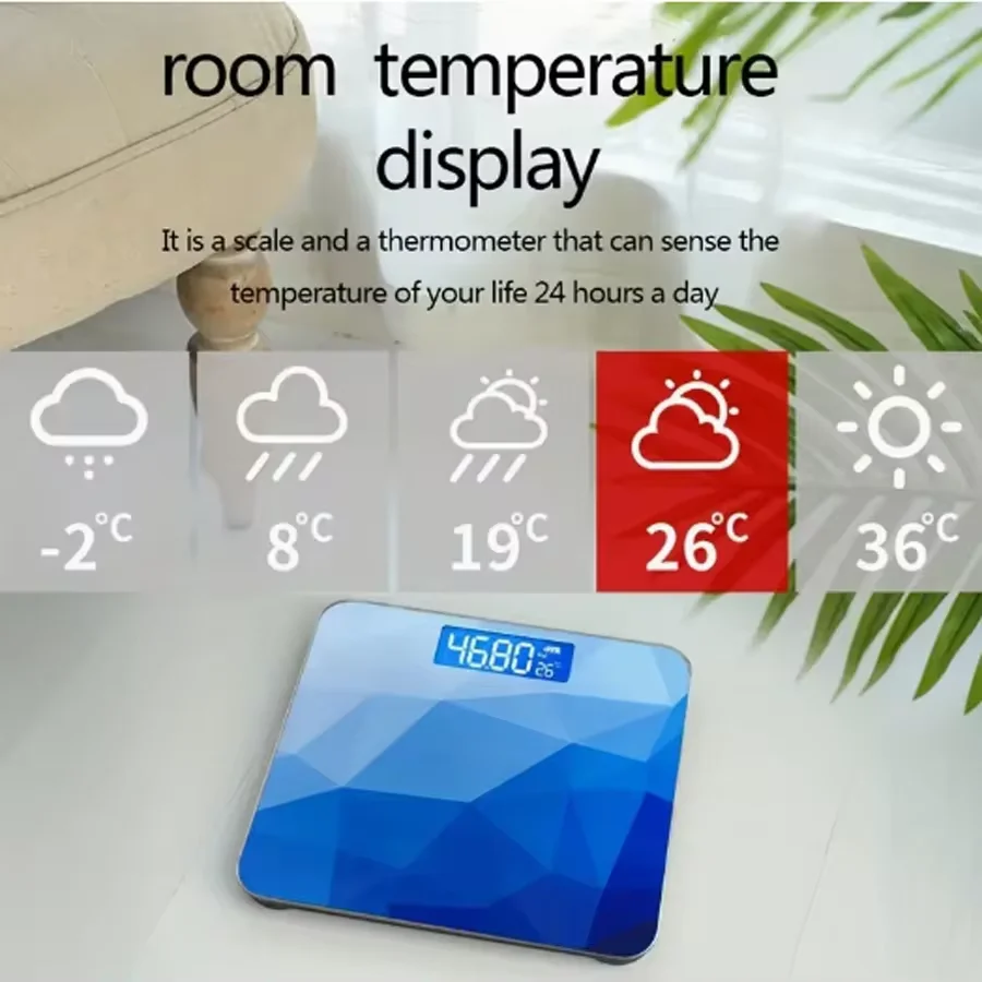 Gradients Color LCD Display Bathroom Weights Scale Household Accurate Gym Smart Scales Body Weighing Digital Electronic Scale