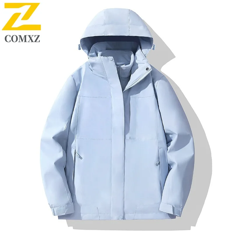 COMXZ Men Jacket Comfort Outdoor Travel Thickened Warm Parka Casual Solid Color Design Cold Resistant Winter Motorcycle Jacket