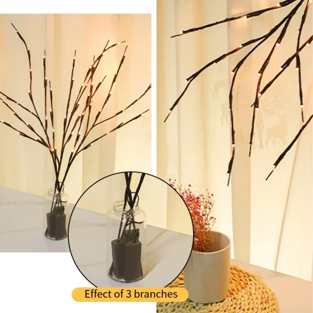 Birch Tree Branch Fairy Light Battery Operated Bendable Simulation Tree Branch Lamp for Indoor Outdoor Christmas Home Decoration
