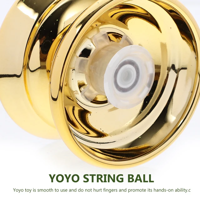 Alloy Yo-Yo for Beginner Blue Fixed Shaft String Toy Smooth Performance Non-responsive Yoyo String Yo-Yo Toy Fun Outdoor 6