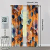 2pcs, Curtain Popular 2D print Golden lotus Fabric (without rod) Thermal Insulation, and Room Darkening Functions Ldeal for 4