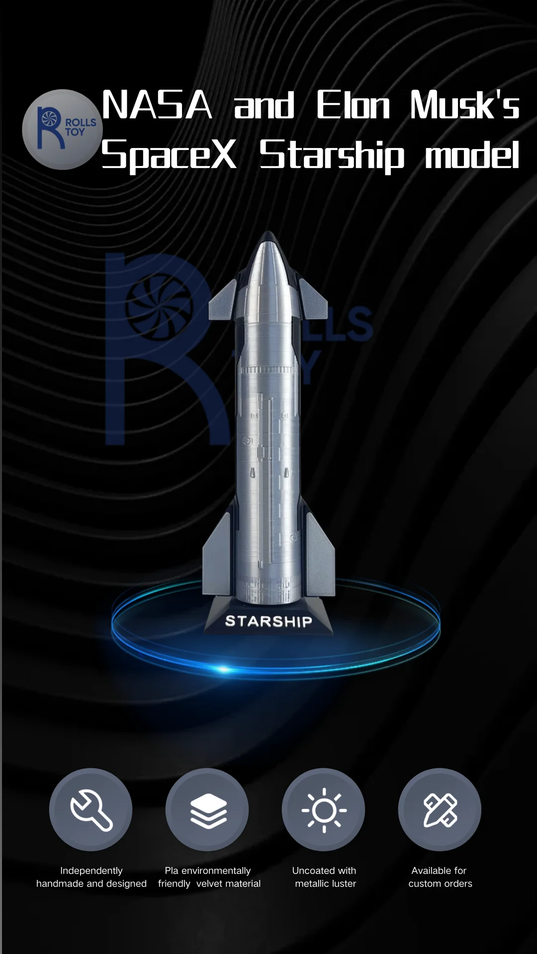 SpaceX「スターシップstarship」精密ディスプレイモデル Amazon.co.jp: wltk SpaceX スターシップ 1/375 ダイカスト