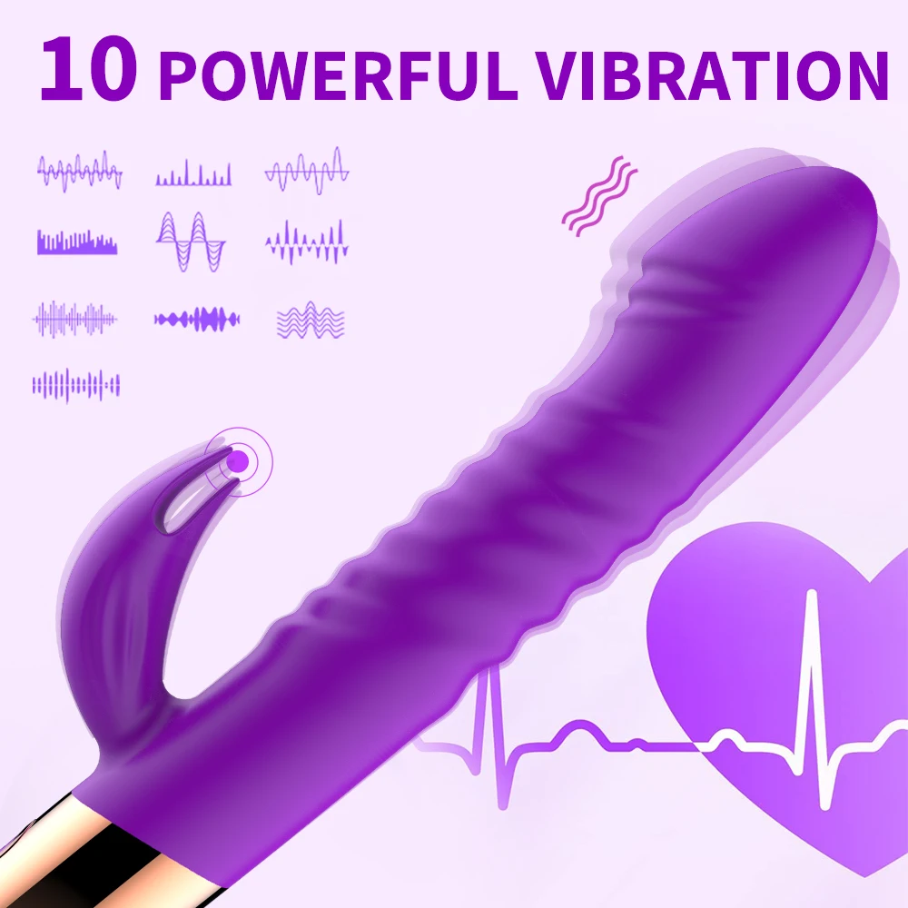 Speeds Dildo 10 Rabbit Vibrator For Women Telescopic Heating G Spot Vibrator Clitoris_voghion.com