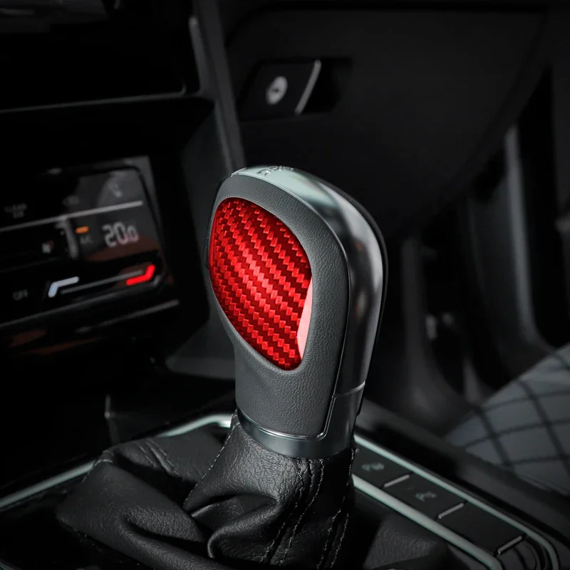 

Автомобильный Стайлинг из настоящего углеродного волокна для VW Tiguan 2014-2017 рукоятка рычага переключения передач наклейка крышка из углеродного волокна головка переключения стикер аксессуары