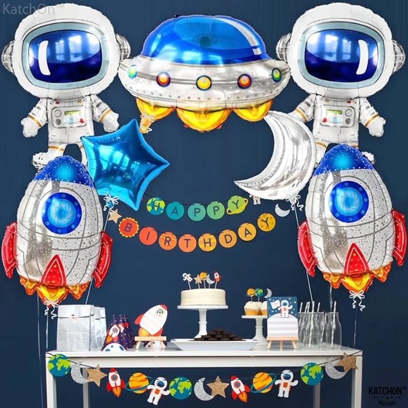 Lot De 160 Fournitures De Fête Pour Extérieur – Fournitures De Fête Sur Le Thème Du Système Solaire, Bannière "Happy Birthday" (Joyeux Anniversaire