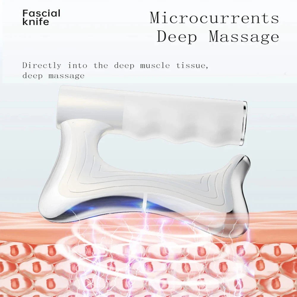 Electric Fascia Knife Muscle Relaxation Microcurrent Fascia Massage LCD Vibration Warm Body Lifting Scraper Tool Massager