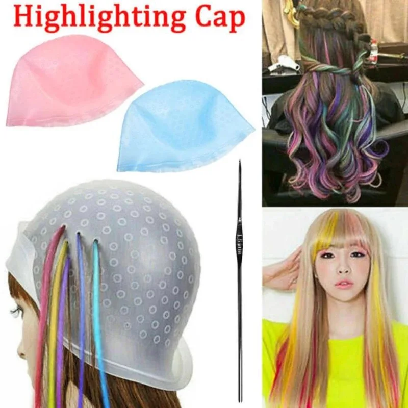 Hair Dye Cap Hair Dye Cap for Highlighting Hood Hair Coloring Silicone Meches Hat Scratches Painting Wicks
