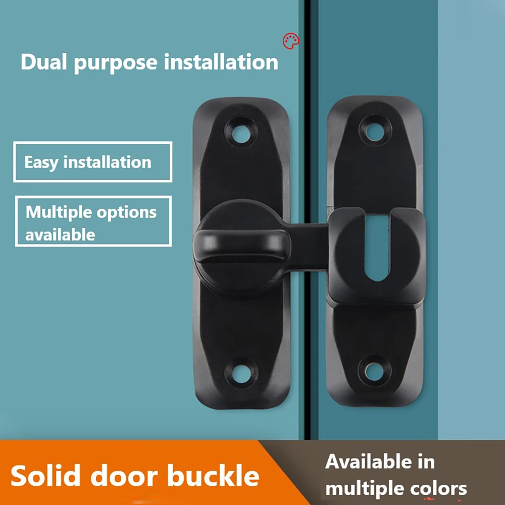 

90°/180° Dual Purpose Anti-theft Buckle Door Buckle Sliding Door Latch Flat Door Lock Buckle Hasp Door Bolt No Punching Accessor