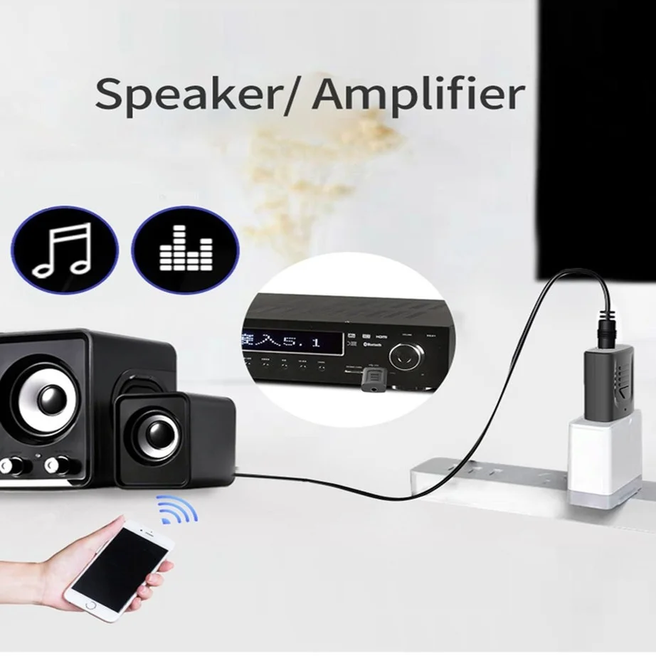 USB 블루투스 5.0 오디오 수신기 송신기 4 IN 1 미니 스테레오 블루투스 AUX RCA USB 3.5mm 잭 PC TV 차량용 무선 어댑터