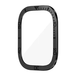 Premium Screen Protector with Metal Frame + Tempered Glass for 49mm - Series 3 2 1 (Black - 1pc)