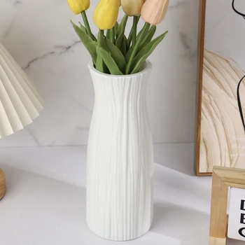 Vaso di fiori in plastica moderno bianco stile nordico infrangibile casa soggiorno decorazione interni ufficio Desktop Decor regali 1