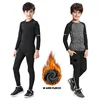 Winter Thermal Underwear For Kids Outdoor Running Set Boy Gym Jogging Compression Tights Workout Thermal Tights Child Soccer Kit 3