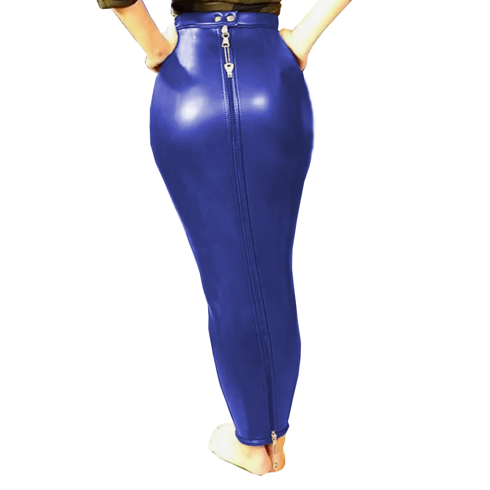 お*ぱ様 ＡHPL Sexy girl Pencil Bait 2023 Sexy Women PU Leather High Waist Full Zip Lockable Sissy