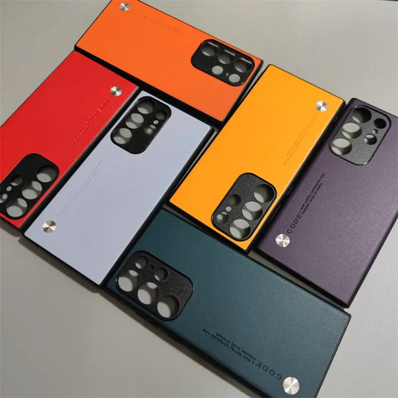 

Чехол для Samsung Galaxy S23 Ultra Plus из искусственной кожи и черного мягкого силикона