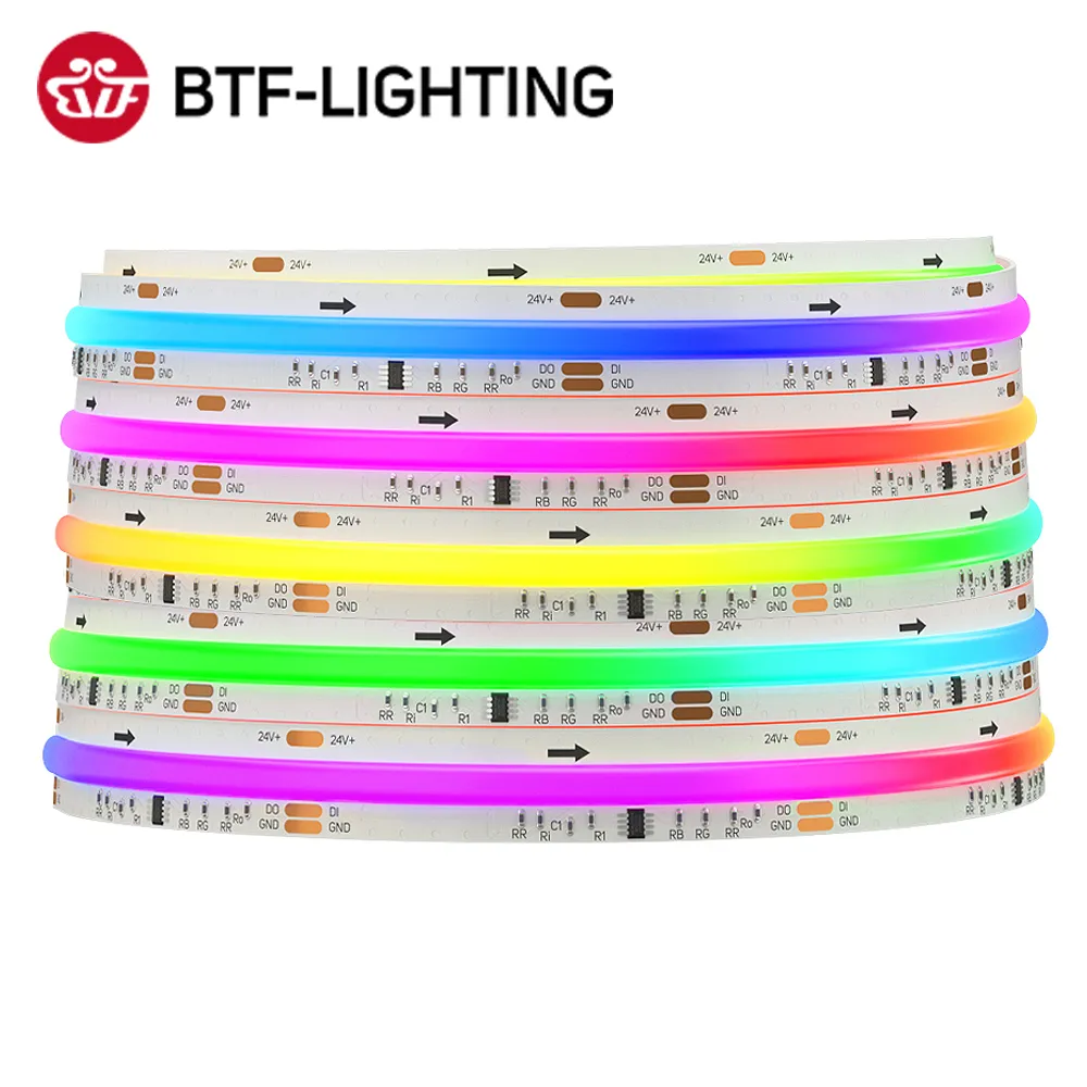 FCOB SPI RGB IC LED Light Strip WS2811 Addressable 720 630 LEDs Dream Color DC12V 24V WS2812B High Flexible FOB COB Lights RA90