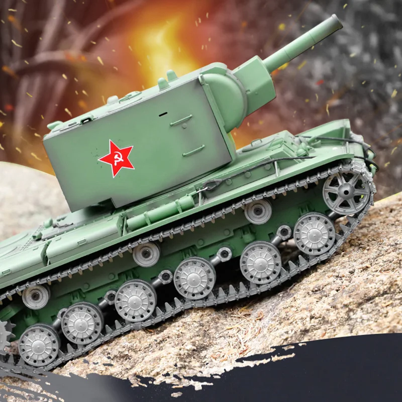 HENG LONG 1/16 TK7.0 Soviet KV-2 RC Tank Gigant 3949 RTR Model Army Green Painted Christmas RC Panzer Gifts TH19753-SMT4 3