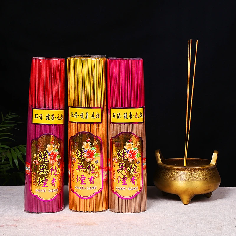 Smokeless Buddha Incense Sticks Sandalwood Offering Fragrant God of Wealth 500g Bamboo Stick
