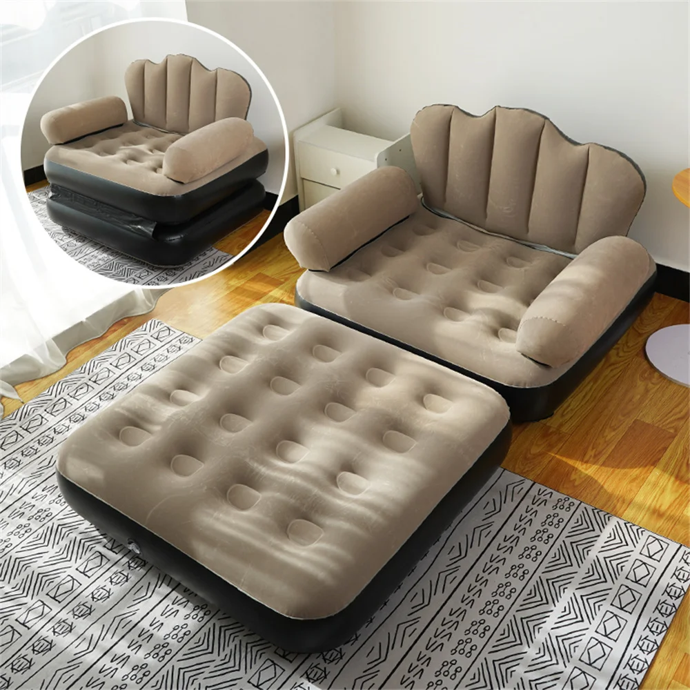 Inflatable Sofa Bed Outdoor Infaltable Sofa Bed Indoor Thickened PVC Sleeping Bag Inflatable Air Bag Lazy Beach Sofa