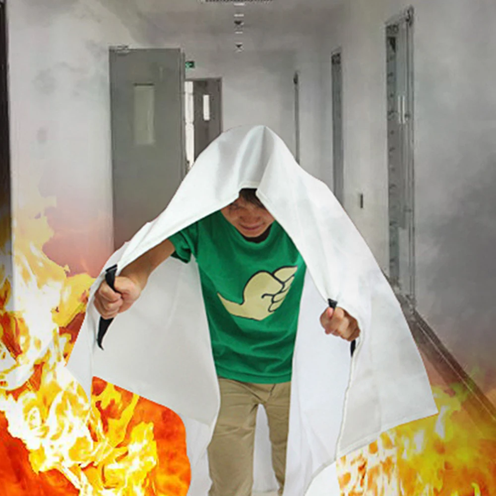 2M X 2M Fire Blanket Emergency Fiberglass Cloth Survival Extinguisher Kitchen Shelter Safety Offices Protector Cover Tent