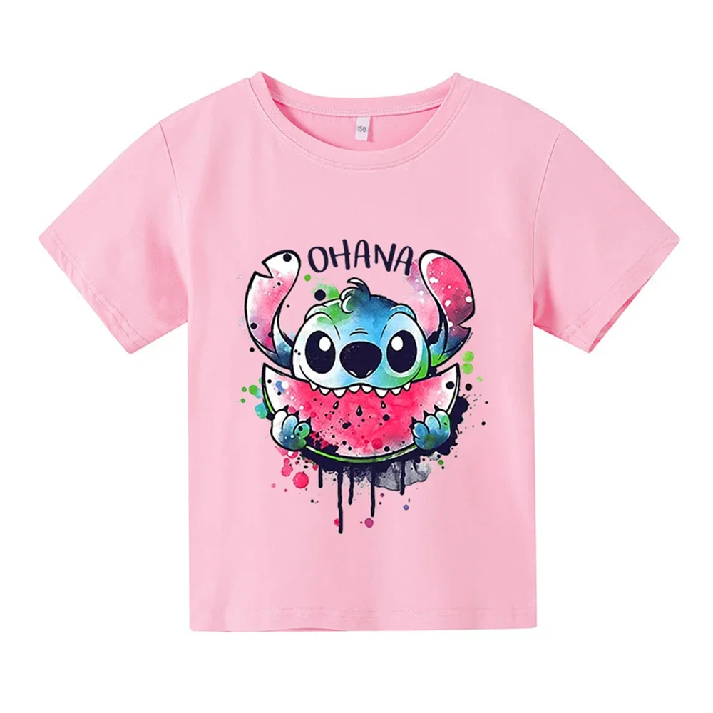 thumbnail image 1 of Camiseta de verano Kawaii Lilo Stitch para niños, ropa para niños y niñas, camisetas con gráficos de dibujos animados para niños, linda camiseta de manga corta de Anime, camiseta para bebé, 1 of 4
