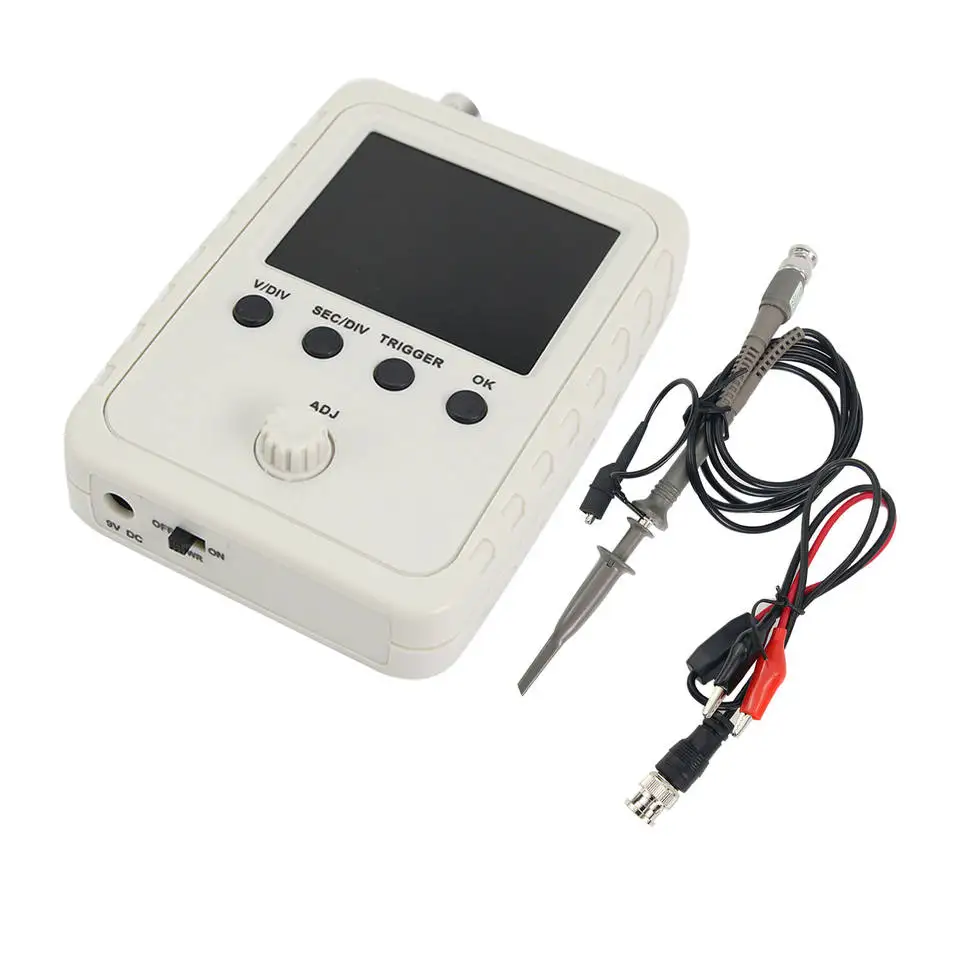 

DSO150 Shell Oscilloscope Kit Handheld Oscilloscope with BNC-Clip Cable P6100 Probe Power Adapter