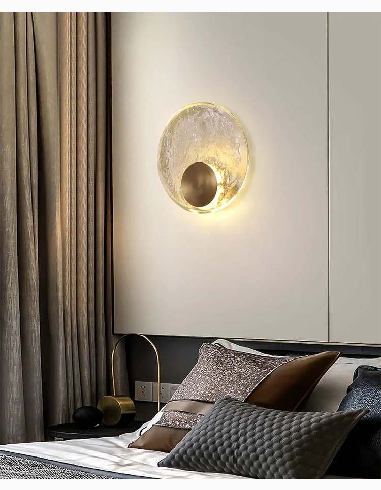 Indoor Luxury Copper Bedroom Bedside LED Wall Lamp Living Room Decoration Simple Glass Sconces Designer Art Creative Lighting swing arm wall lamp